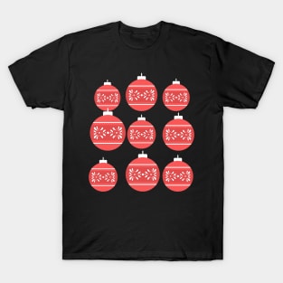 Christmas Tree Decorations Red Christmas Tree Bubbles T-Shirt